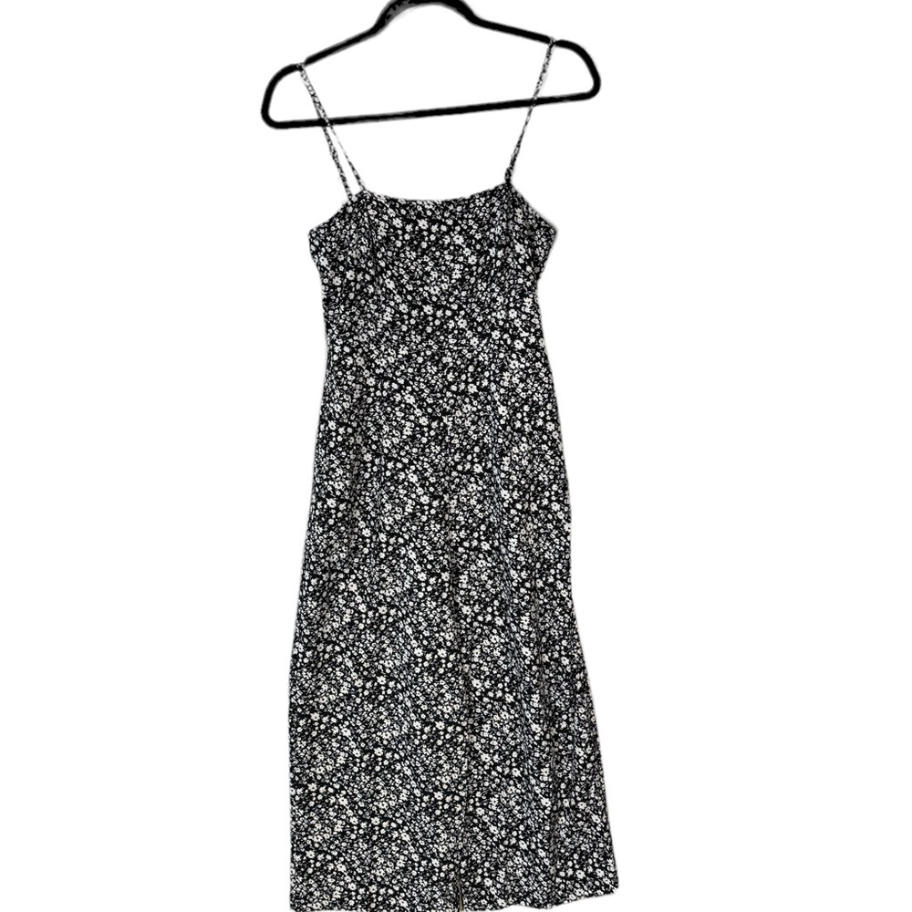 Sugarlips Floral Jumpsuit, Black/White, Size Small, NWT, cropped, square neck - Picture 5 of 10